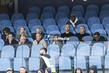 2023-11-12 - In the official stands, SSC Napoli's Nigerian forward Victor Osimhen and brothers Paolo and Fabio Cannavaro watch the match together with Napoli president Aurelio De laurentiis during the Serie A football match between SSC Napoli and Empoli at the Diego Armando Maradona Stadium in Naples, southern Italy, on November 12, 2023. - SSC NAPOLI VS EMPOLI FC - ITALIAN SERIE A - SOCCER