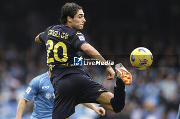 2023-11-12 - Empoli's Italian forward Matteo Cancellieri controls the ball during the Serie A football match between SSC Napoli and Empoli at the Diego Armando Maradona Stadium in Naples, southern Italy, on November 12, 2023. - SSC NAPOLI VS EMPOLI FC - ITALIAN SERIE A - SOCCER