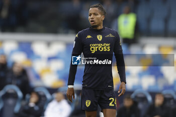 2023-11-12 - Empoli's Nigerian defender Tyronne Ebuehi looks during the Serie A football match between SSC Napoli and Empoli at the Diego Armando Maradona Stadium in Naples, southern Italy, on November 12, 2023. - SSC NAPOLI VS EMPOLI FC - ITALIAN SERIE A - SOCCER