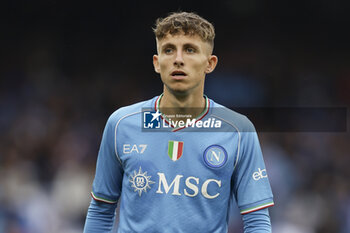 2023-11-12 - SSC Napoli’s Danish midfielder Jesper Lindstrom looks during the Serie A football match between SSC Napoli and Empoli at the Diego Armando Maradona Stadium in Naples, southern Italy, on November 12, 2023. - SSC NAPOLI VS EMPOLI FC - ITALIAN SERIE A - SOCCER
