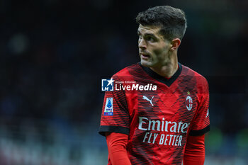 2023-12-02 - Christian Pulisic of AC Milan looks on during Serie A 2023/24 football match between AC Milan and Frosinone Calcio at San Siro Stadium, Milan, Italy on December 02, 2023 - AC MILAN VS FROSINONE CALCIO - ITALIAN SERIE A - SOCCER