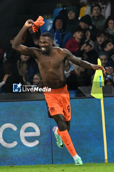 2023-12-03 - Marcus Thuram of FC Internazionale celebrates after scoring goal during Serie A between SSC Napoli vs FC Internazionale at Diego Armando Maradona Stadium - SSC NAPOLI VS INTER - FC INTERNAZIONALE - ITALIAN SERIE A - SOCCER