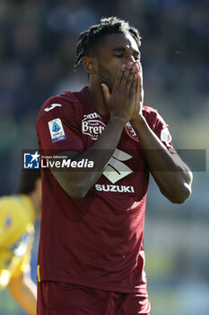 2023-12-10 - Torino's Colombian forward Duvan Zapata looks dejected during the Serie A football match between Frosinone Calcio vs Torino at the Benito Stirpe stadium in Frosinone, Italy on December 10, 2023. - FROSINONE CALCIO VS TORINO FC - ITALIAN SERIE A - SOCCER