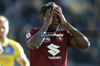 2023-12-10 - Torino's Colombian forward Duvan Zapata looks dejected during the Serie A football match between Frosinone Calcio vs Torino at the Benito Stirpe stadium in Frosinone, Italy on December 10, 2023. - FROSINONE CALCIO VS TORINO FC - ITALIAN SERIE A - SOCCER