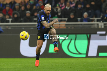2023-12-09 - Federico Dimarco of FC Internazionale seen in action during Serie A 2023/24 football match between FC Internazionale and Udinese Calcio at Giuseppe Meazza Stadium, Milan, Italy on December 09, 2023 - INTER - FC INTERNAZIONALE VS UDINESE CALCIO - ITALIAN SERIE A - SOCCER