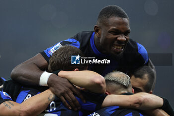2023-12-09 - Marcus Thuram of FC Internazionale celebrates during Serie A 2023/24 football match between FC Internazionale and Udinese Calcio at Giuseppe Meazza Stadium, Milan, Italy on December 09, 2023 - INTER - FC INTERNAZIONALE VS UDINESE CALCIO - ITALIAN SERIE A - SOCCER