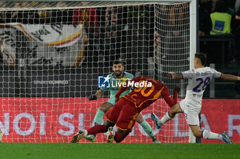 2023-12-10 - Romelu Lukaku (AS Roma);  goal 1-0 during the Italian Football Championship League A 2023/2024 match between AS Roma vs ACF Fiorentina at the Olimpic Stadium in Rome on 10 December  2023. - AS ROMA VS ACF FIORENTINA - ITALIAN SERIE A - SOCCER