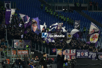 2023-12-10 - ACF Fiorentina supporters during the Italian Football Championship League A 2023/2024 match between AS Roma vs ACF Fiorentina at the Olimpic Stadium in Rome on 10 December  2023. - AS ROMA VS ACF FIORENTINA - ITALIAN SERIE A - SOCCER