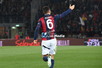 2023-12-17 - Nikola Moro (Bologna Fc) celebrating his goal - BOLOGNA FC VS AS ROMA - ITALIAN SERIE A - SOCCER