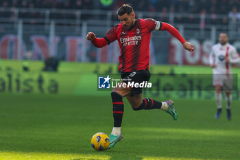 2023-12-17 - Theo Hernandez of AC Milan seen in action during Serie A 2023/24 football match between AC Milan and AC Monza at San Siro Stadium, Milan, Italy on December 17, 2023 - AC MILAN VS AC MONZA - ITALIAN SERIE A - SOCCER