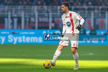 2023-12-17 - Georgios Kyriakopoulos of AC Monza seen in action during Serie A 2023/24 football match between AC Milan and AC Monza at San Siro Stadium, Milan, Italy on December 17, 2023 - AC MILAN VS AC MONZA - ITALIAN SERIE A - SOCCER