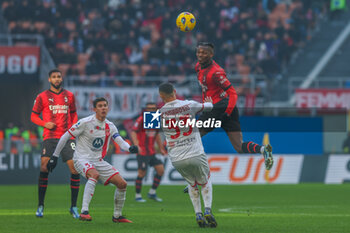 2023-12-17 - Rafael Leao of AC Milan seen in action with Danilo D'Ambrosio of AC Monza during Serie A 2023/24 football match between AC Milan and AC Monza at San Siro Stadium, Milan, Italy on December 17, 2023 - AC MILAN VS AC MONZA - ITALIAN SERIE A - SOCCER