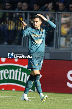 2023-12-23 - Frosinone's Uruguayan forward Jaime Baez celebrates after scoring a goal during the Serie A football match between Frosinone Calcio vs Juventus FC at the Benito Stirpe stadium in Frosinone, Italy on December 23, 2023. - FROSINONE CALCIO VS JUVENTUS FC - ITALIAN SERIE A - SOCCER
