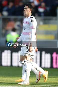 2023-12-23 - Juventus' Serbian forward Dusan Vlahovic celebrates after scoring a goal during the Serie A football match between Frosinone Calcio vs Juventus FC at the Benito Stirpe stadium in Frosinone, Italy on December 23, 2023. - FROSINONE CALCIO VS JUVENTUS FC - ITALIAN SERIE A - SOCCER