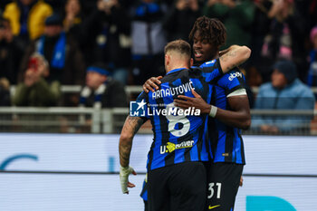 2023-12-23 - Yann Aurel Ludger Bissek of FC Internazionale celebrates with his teammates after scoring a goal during Serie A 2023/24 football match between FC Internazionale and US Lecce at Giuseppe Meazza Stadium, Milan, Italy on December 23, 2023 - INTER - FC INTERNAZIONALE VS US LECCE - ITALIAN SERIE A - SOCCER