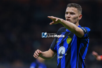 2023-12-23 - Kristjan Asllani of FC Internazionale gestures during Serie A 2023/24 football match between FC Internazionale and US Lecce at Giuseppe Meazza Stadium, Milan, Italy on December 23, 2023 - INTER - FC INTERNAZIONALE VS US LECCE - ITALIAN SERIE A - SOCCER