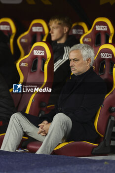 2023-12-23 - Roma’s Portuguese coach Jose Mourinho looks during the Serie A football match between AS Roma vs SSC Napoli Football Club at the Olimpico Stadium in Rome, Italy on December 23, 2023 - AS ROMA VS SSC NAPOLI - ITALIAN SERIE A - SOCCER