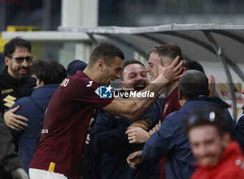 2023-12-23 - Alessandro Buongiorno of Torino Fc and Ivan Ilic of Torino celebrating after a goal during the Italian Serie A, football match between Torino Fc and Udinese Calcio on 23 December 2023, at Studio Olimpic Grande Torino, Turin, Italy. Photo Nderim Kaceli - TORINO FC VS UDINESE CALCIO - ITALIAN SERIE A - SOCCER