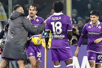2023-12-29 - Fiorentina's Luca Ranieri celebrates with teammates after scoring the 1-0 goal - ACF FIORENTINA VS TORINO FC - ITALIAN SERIE A - SOCCER