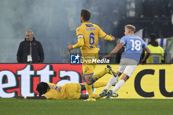 2023-12-29 - Gustav Isaksen of S.S. Lazio score 2-1 during the 18th day of the Serie A Championship between S.S. Lazio vs Frosinone Calcio, 29 December 2023 at the Olympic Stadium in Rome. - SS LAZIO VS FROSINONE CALCIO - ITALIAN SERIE A - SOCCER