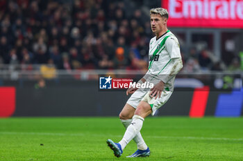 2023-12-30 - Andrea Pinamonti of US Sassuolo seen in action during Serie A 2023/24 football match between AC Milan and US Sassuolo at San Siro Stadium, Milan, Italy on December 30, 2023 - AC MILAN VS US SASSUOLO - ITALIAN SERIE A - SOCCER