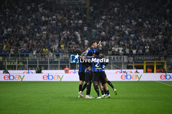 2023-09-16 - Marcus Thuram of Inter Fc celebrating after a goal during the Italian Serie A football match between Inter FC Internazionale and AC Milan on 16 of September 2023 at Giuseppe Meazza San Siro Siro stadium in Milan, Italy. Photo Tiziano Ballabio - INTER - FC INTERNAZIONALE VS AC MILAN - ITALIAN SERIE A - SOCCER