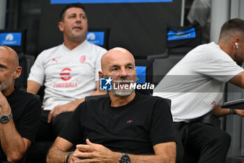 2023-09-16 - Coach Stefano Pioli of Milan AC during the Italian Serie A football match between Inter FC Internazionale and AC Milan on 16 of September 2023 at Giuseppe Meazza San Siro Siro stadium in Milan, Italy. Photo Tiziano Ballabio - INTER - FC INTERNAZIONALE VS AC MILAN - ITALIAN SERIE A - SOCCER