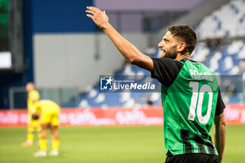 2023-09-01 - Domenico Berardi (Sassuolo) celebrates after scoring the gol of 2-1 - US SASSUOLO VS HELLAS VERONA FC - ITALIAN SERIE A - SOCCER