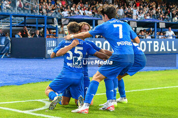 2023-09-27 - Empoli's Tommaso Baldanzi celebrates with teammates after scoring the 1-0 goal - EMPOLI FC VS US SALERNITANA - ITALIAN SERIE A - SOCCER