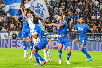 2023-09-27 - header of Empoli's Jacopo Fazzini against Salernitana's Giulio Maggiore - EMPOLI FC VS US SALERNITANA - ITALIAN SERIE A - SOCCER