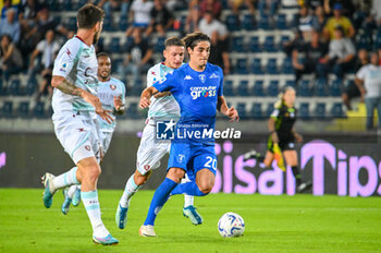 2023-09-27 - Empoli's Matteo Cancellieri hampered by Salernitana's Matteo Lovato and Salernitana's Giulio Maggiore - EMPOLI FC VS US SALERNITANA - ITALIAN SERIE A - SOCCER