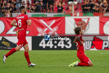 2023-08-26 - Andrea Colpani (#28 AC Monza) celebrates after score the first goal during the Italian championship Serie A football match between AC Monza and Empoli FC on August 26, 2023 at U-Power Stadium in Monza, Italy - FOOTBALL - ITALIAN CHAMP - MONZA V EMPOLI - ITALIAN SERIE A - SOCCER
