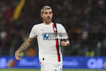 2023-09-01 - Theo Hernandez of A.C. Milan during the 3rd day of the Serie A Championship between A.S. Roma - A.C. Milan on September 1, 2023 at the Olympic Stadium in Rome, Italy. - AS ROMA VS AC MILAN - ITALIAN SERIE A - SOCCER