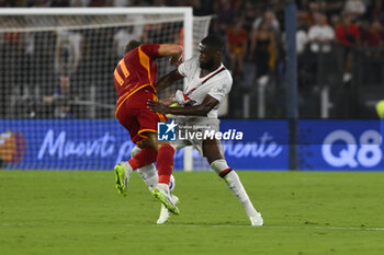 2023-09-01 - Andrea Belotti of A.S. Roma and Fikayo Tomori of A.C. Milan during the 3rd day of the Serie A Championship between A.S. Roma - A.C. Milan on September 1, 2023 at the Olympic Stadium in Rome, Italy. - AS ROMA VS AC MILAN - ITALIAN SERIE A - SOCCER