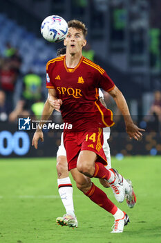 2023-09-01 - Diego Llorente of Roma in action during the Italian championship Serie A football match between AS Roma and AC Milan on September 1, 2023 at Stadio Olimpico in Rome, Italy - FOOTBALL - ITALIAN CHAMP - AS ROMA V AC MILAN - ITALIAN SERIE A - SOCCER