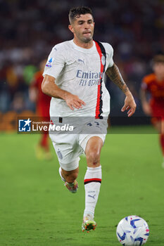 2023-09-01 - Christian Pulisic of Milan in action during the Italian championship Serie A football match between AS Roma and AC Milan on September 1, 2023 at Stadio Olimpico in Rome, Italy - FOOTBALL - ITALIAN CHAMP - AS ROMA V AC MILAN - ITALIAN SERIE A - SOCCER