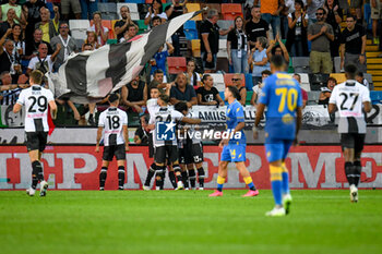 2023-09-02 - Udinese players celebrate after the canceled goal - UDINESE CALCIO VS FROSINONE CALCIO - ITALIAN SERIE A - SOCCER