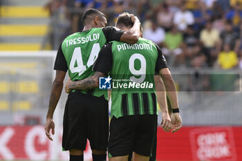 2023-09-17 - Andrea Pinamonti of U.S. Sassuolo score 0-1 during the 4rd day of the Serie A Championship between Frosinone Calcio - U.S. Sassuolo on September 17, 2023 at the Benito Stirpe Stadium in Frosinone, Italy. - FROSINONE CALCIO VS US SASSUOLO - ITALIAN SERIE A - SOCCER