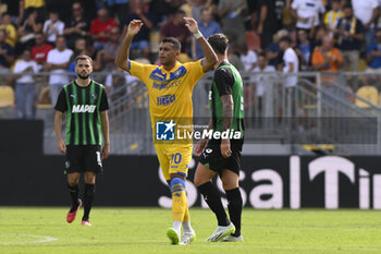 2023-09-17 - Walid Cheddira of Frosinone Calcio celebrates after scoring 1-2 during the 4rd day of the Serie A Championship between Frosinone Calcio - U.S. Sassuolo on September 17, 2023 at the Benito Stirpe Stadium in Frosinone, Italy. - FROSINONE CALCIO VS US SASSUOLO - ITALIAN SERIE A - SOCCER