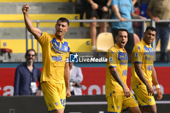 2023-09-17 - Luca Mazzitelli of Frosinone Calcio celebrates after scoring 3-2 during the 4rd day of the Serie A Championship between Frosinone Calcio - U.S. Sassuolo on September 17, 2023 at the Benito Stirpe Stadium in Frosinone, Italy. - FROSINONE CALCIO VS US SASSUOLO - ITALIAN SERIE A - SOCCER