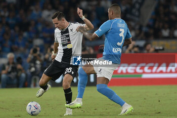 2023-09-27 - Florian Thauvin of Udinese Calcio competes for the ball with Natan of SSC Napoli during Serie A between SSC Napoli vs Udinese Calcio at Diego Armando Maradona Stadium - SSC NAPOLI VS UDINESE CALCIO - ITALIAN SERIE A - SOCCER