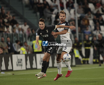 2023-09-26 - Federico Chiesa of Juventus and Marin Pongracic of Us Lecce during the Italian Serie A, football match between Juventus Fc and Us Lecce on 26 September 2023 at Allianz stadium, Turin, Italy. Photo Nderim Kaceli - JUVENTUS FC VS US LECCE - ITALIAN SERIE A - SOCCER