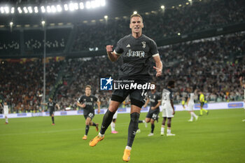 2023-09-26 - Arkadiusz Milik of Juventus celebrating after a goal during the Italian Serie A, football match between Juventus Fc and Us Lecce on 26 September 2023 at Allianz stadium, Turin, Italy. Photo Nderim Kaceli - JUVENTUS FC VS US LECCE - ITALIAN SERIE A - SOCCER