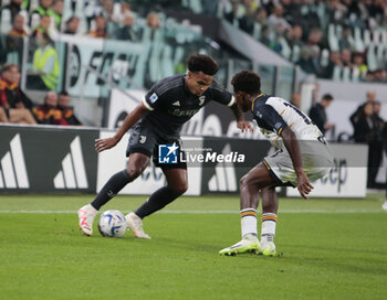2023-09-26 - Weston McKennie of Juventus and Patrick Dorgu of Us Lecce during the Italian Serie A, football match between Juventus Fc and Us Lecce on 26 September 2023 at Allianz stadium, Turin, Italy. Photo Nderim Kaceli - JUVENTUS FC VS US LECCE - ITALIAN SERIE A - SOCCER