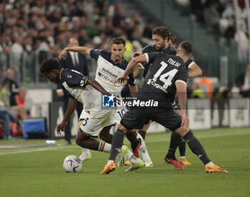 2023-09-26 - Patrick Dorgu of Us Lecce during the Italian Serie A, football match between Juventus Fc and Us Lecce on 26 September 2023 at Allianz stadium, Turin, Italy. Photo Nderim Kaceli - JUVENTUS FC VS US LECCE - ITALIAN SERIE A - SOCCER