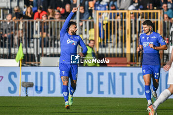 2023-11-26 - Francesco Caputo (Empoli) celebrates after scoring the 1-0 goal - EMPOLI FC VS US SASSUOLO - ITALIAN SERIE A - SOCCER