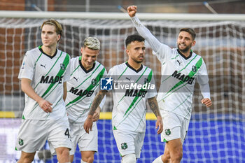 2023-11-26 - Domenico Berardi (Sassuolo) celebrates after scoring the 2-3 goal - EMPOLI FC VS US SASSUOLO - ITALIAN SERIE A - SOCCER