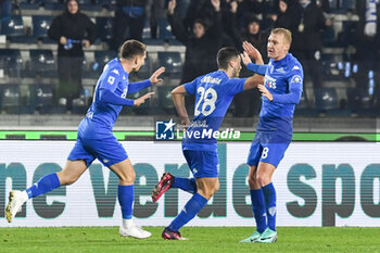2023-12-11 - Nicolo Cambiaghi (Empoli) celebrates with teammates after scoring the 1-1 goal - EMPOLI FC VS US LECCE - ITALIAN SERIE A - SOCCER