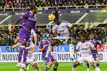 2023-11-05 - header of Juventus's Moise Bioty Kean against Fiorentina's Christian Kouame - ACF FIORENTINA VS JUVENTUS FC - ITALIAN SERIE A - SOCCER