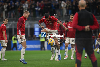 2023-10-29 - Gianluca Mancini of AS Roma warms up prior to the Italian Serie A football match between Inter FC Internazionale and AS Roma on 29 of October 2023 at Giuseppe Meazza San Siro Siro stadium in Milan, Italy. Photo Tiziano Ballabio - INTER - FC INTERNAZIONALE VS AS ROMA - ITALIAN SERIE A - SOCCER
